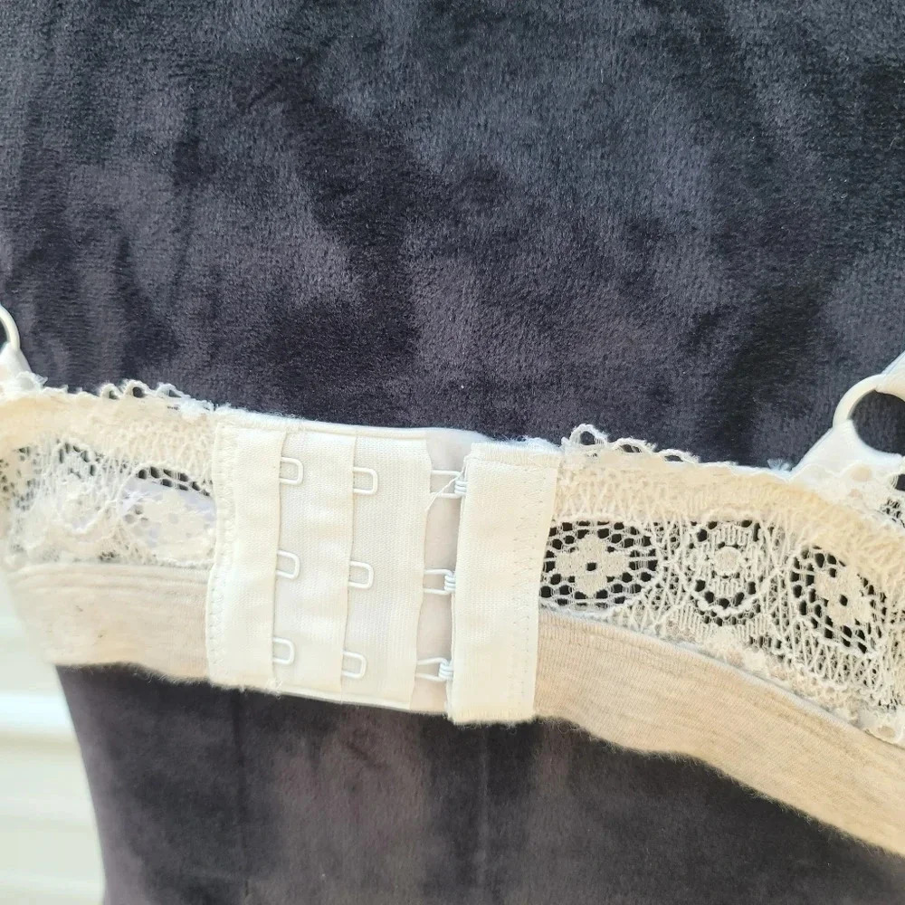 Gilligan & o'Malley Womens Soft unlined Bra Modal Lace Bralette Beige White XL - Picture 7 of 10